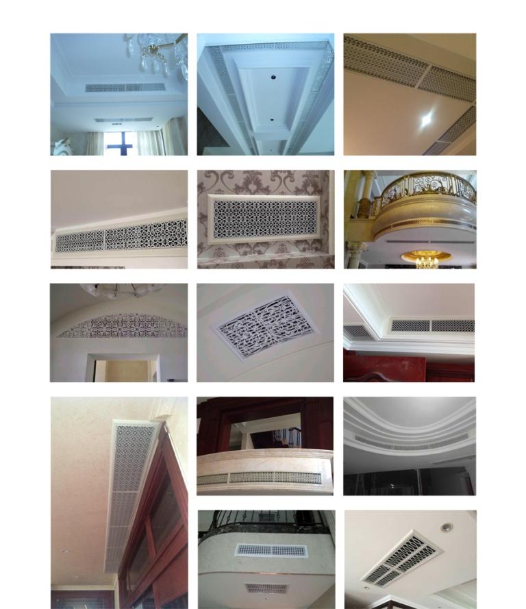 5、散流器,散流器是空調(diào)系統(tǒng)中常用的送風(fēng)口,可根據(jù)使用要求制成正方形或長(zhǎng)方形,能配合任何天花板的裝修要求。散流器的內(nèi)芯部分可從外框拆離,方便安裝及清洗。后面可配風(fēng)口調(diào)節(jié)閥以控制調(diào)整風(fēng)量。適用于播音室、醫(yī)院、劇場(chǎng)、教室、音樂(lè)廳、圖書(shū)館、游藝廳、劇場(chǎng)休息廳、一般辦公室、商店、旅館、飯店、及體育館等。 6、球形可調(diào)風(fēng)口,球形可調(diào)風(fēng)口是一種噴口型送風(fēng)口。高速氣流在經(jīng)過(guò)閥體噴口中對(duì)指定方向送風(fēng),氣流噴射方向可在頂角為35°的圓錐形空間內(nèi)前后左右方便地調(diào)節(jié),氣體流量也可通過(guò)閥門(mén)開(kāi)合程度來(lái)調(diào)節(jié)。多用于高大層頂高速送風(fēng)或局部供冷的場(chǎng)合,如機(jī)場(chǎng)候機(jī)大廳,室內(nèi)體育場(chǎng),賓館廚房等場(chǎng)合。 7、旋流風(fēng)口,旋流風(fēng)口送出旋轉(zhuǎn)射流,具有誘導(dǎo)比大,風(fēng)速衰減快的特點(diǎn),在空調(diào)通風(fēng)系統(tǒng)中可用作大風(fēng)量,大溫差送風(fēng)以減少風(fēng)口數(shù)量,安裝在天花板或頂棚上,可用于3米以?xún)?nèi)低空間,也可用二種高度大面積送風(fēng),高度甚至可達(dá)10米以上。上海天嬌空調(diào)設(shè)備有限公司是隨著社會(huì)發(fā)展需要而創(chuàng)立的,專(zhuān)業(yè)生產(chǎn)風(fēng)口,風(fēng)閥,防火閥,消聲器等中央空調(diào)末端產(chǎn)品